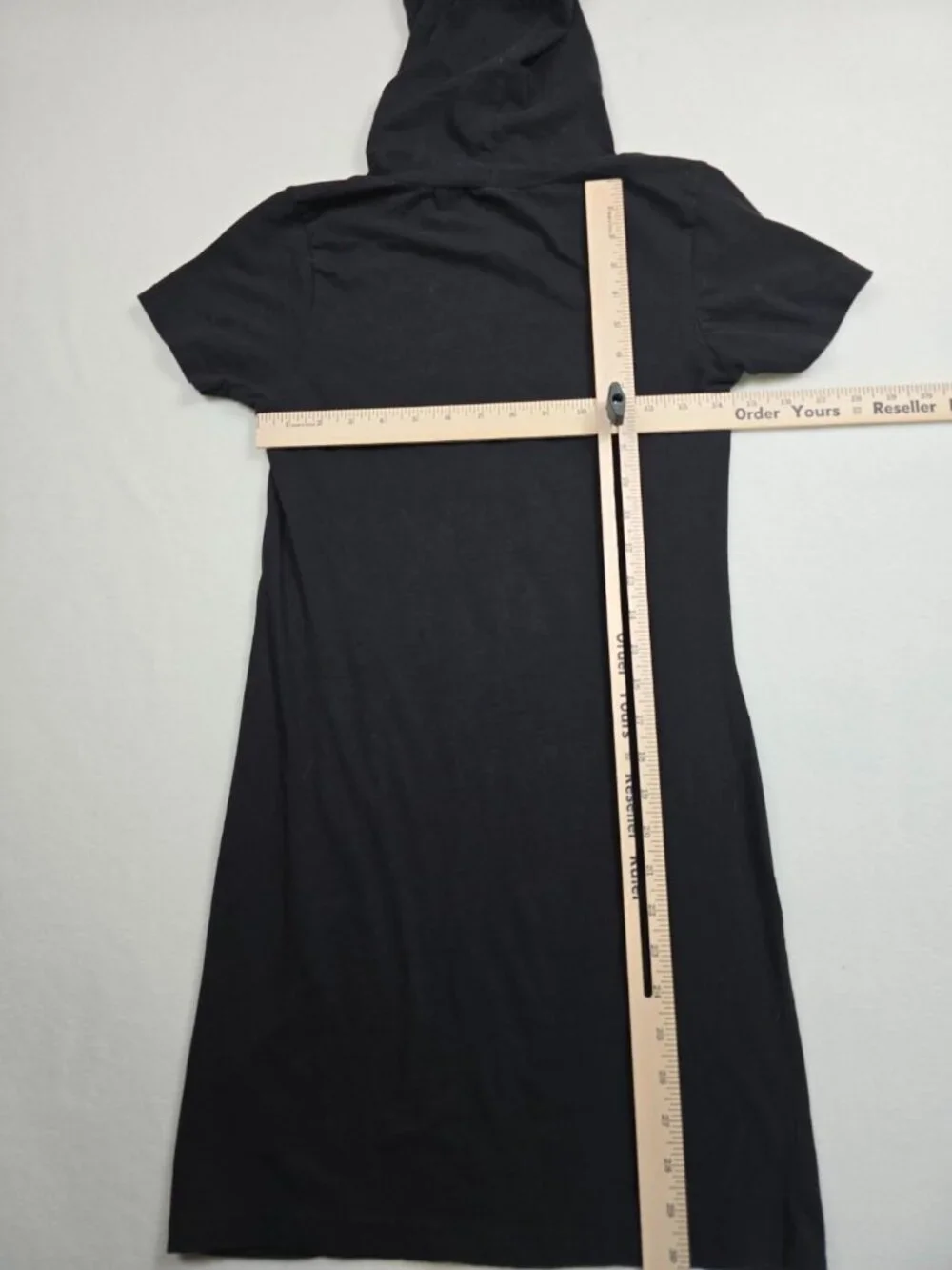 On Fire Good Vibes Black Hooded T-Shirt Dress M Festival - Picture 3 of 3